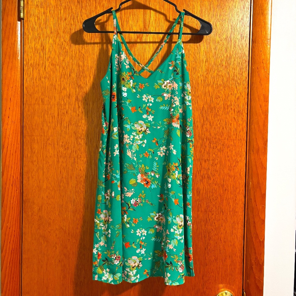 Green Floral Shift Dress